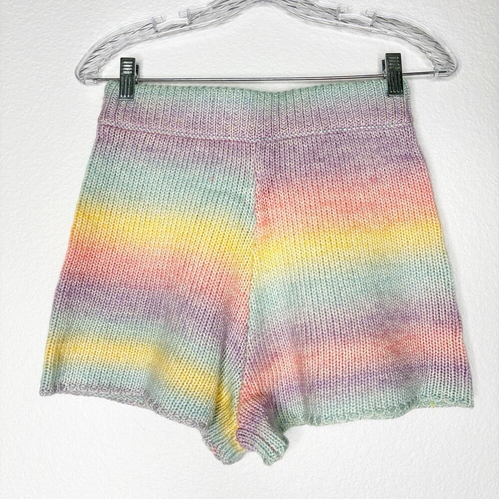 Something Navy Poppy Ombre Pastel Striped Sweater Shorts XS NWT